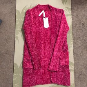 Knitted cozy pink sweater. NWT.